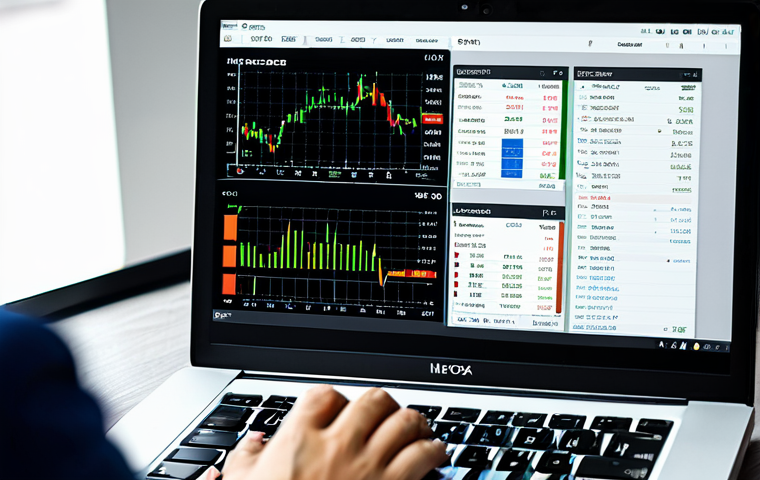 외환관리사와 외환 관리 혁신 사례 - **Prompt:** Professional risk manager in a modern office setting, analyzing currency charts on multi...