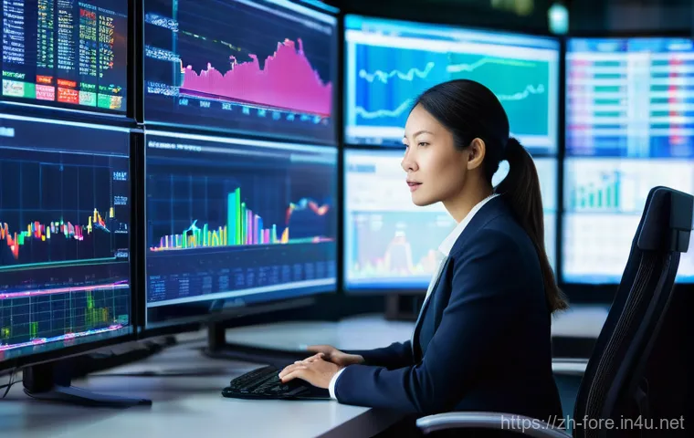 외환관리사와 글로벌 금융 시장 비교 - **Prompt: Global Market Strategist in a High-Tech Forex Office**
    A sharp, intelligent female for...