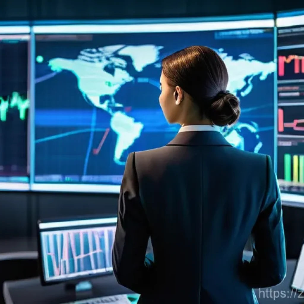 외환관리사와 금융 시장 예측 모델 - **AI Forex Navigator:** A professional-looking male or female trader, impeccably dressed in a modern...