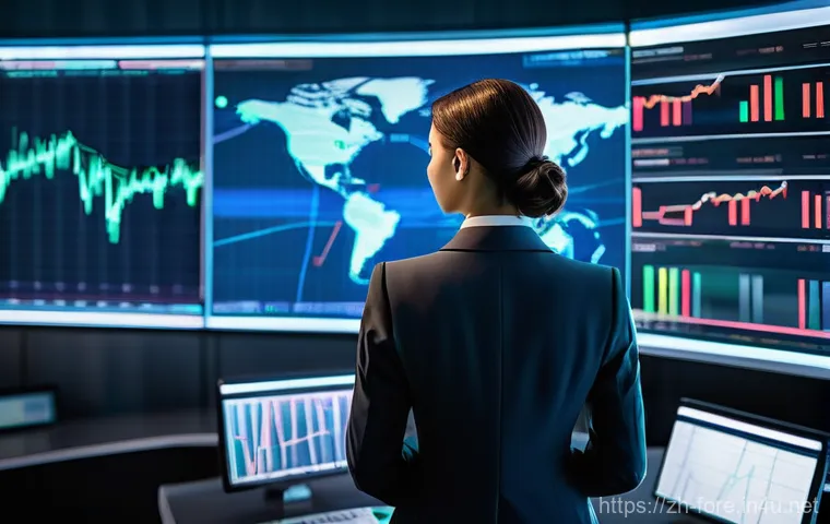 외환관리사와 금융 시장 예측 모델 - **AI Forex Navigator:** A professional-looking male or female trader, impeccably dressed in a modern...