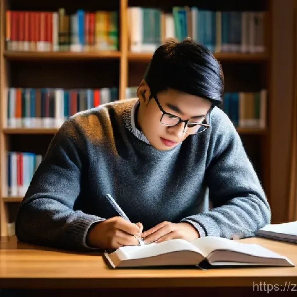 외환관리사 시험 난이도 분석 - **Prompt 1: Focused Study and Preparation**
"A diligent young professional, of East Asian descen...