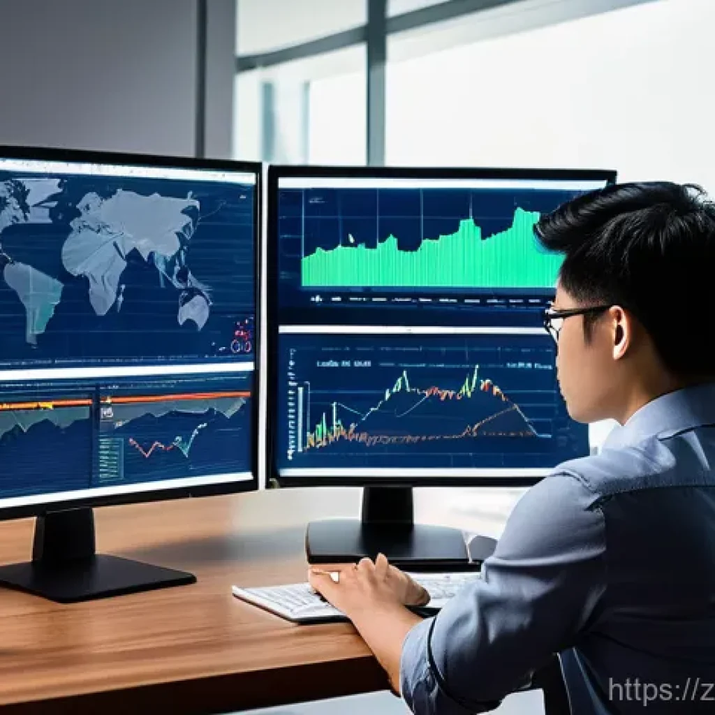 외환관리사와 외환 관리 사례 분석 - **Prompt:** A focused young professional, of East Asian ethnicity, in their late twenties, sits inte...