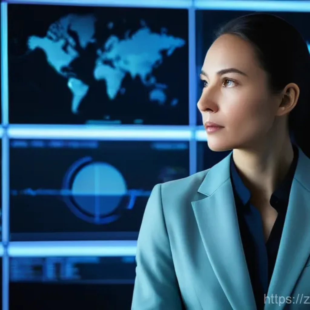 외환관리사와 외환 부문 데이터 분석 - **A Strategic Forex Manager's Insight:**
    A confident female forex manager, dressed in a sleek, m...