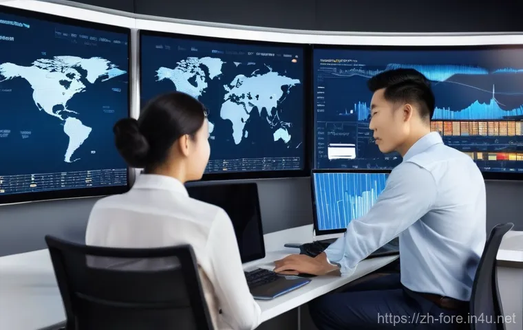 외환관리사와 환율 예측 기법 - **Prompt:** A young East Asian professional, in their late 20s to early 30s, is seated comfortably a...