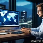 외환관리사와 외환 세미나 자료 공유 - **Prompt:** A driven individual, reminiscent of Arong, sits at a sleek, modern desk, immersed in lea...