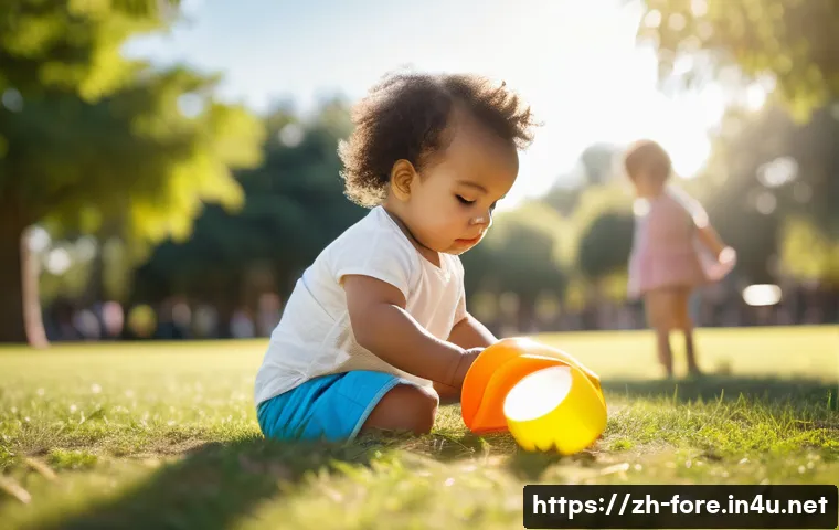 외환관리사 시험 준비 생생 후기 - **Prompt:** A toddler (2 years old) playing in a sunlit park, wearing a cloth diaper. The diaper is ...