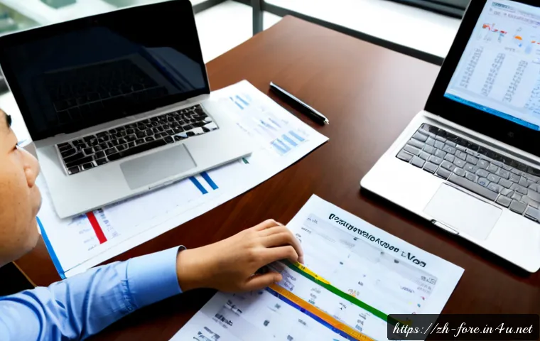 외환관리사와 외환 거래 세금 관리 - Photorealistic financial advisor and adult client reviewing foreign exchange tax management document...